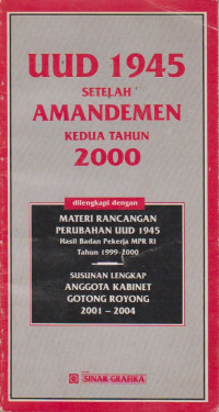UUD 1945 setelah Amandemen Kedua Tahun 2000